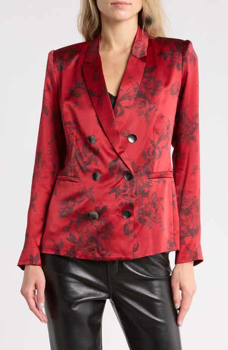 Colin Floral Double Breasted Silk Blazer