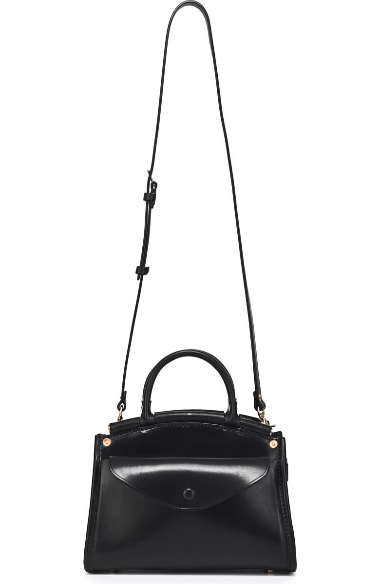 OLD TREND Laurel Genuine Leather Vintage Structured Satchel, Alternate, color, Black