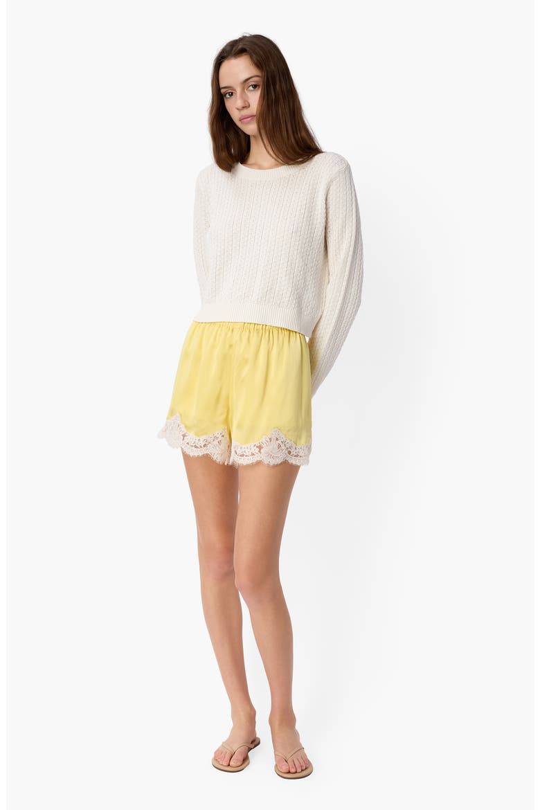 Anora Silk Shorts, Alternate, color, CUSTARD