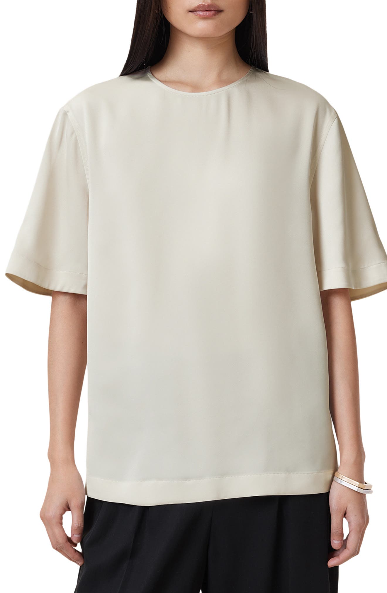 ALLSAINTS ALLSAINTS AMELIE SATIN T-SHIRT