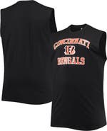 PROFILE Men's Black Cincinnati Bengals Big & Tall Muscle Tank Top