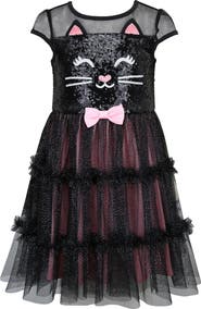 Zunie Kids' Sequin Kitty Tutu Dress