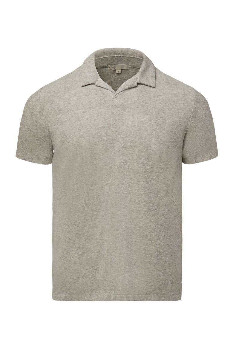Towel Terry Johnny Collar Polo, Alternate, color, HEATHER GREY