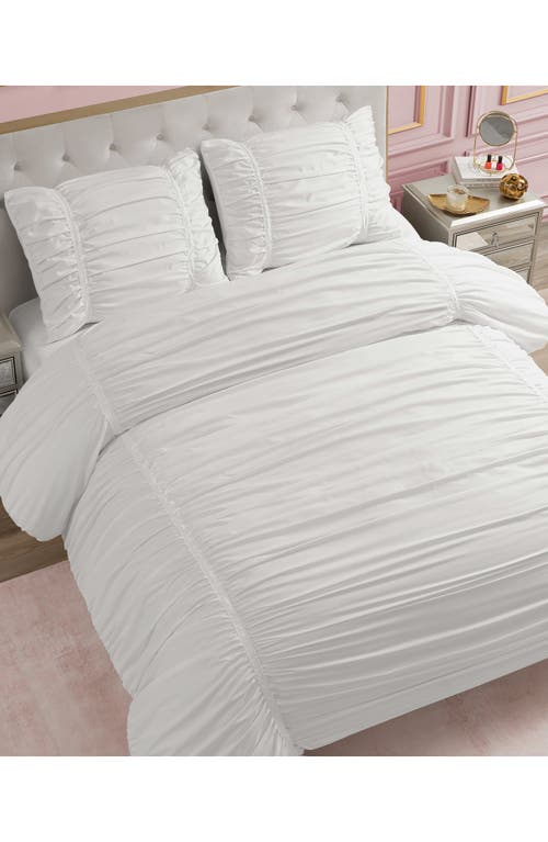 Juicy Couture Ribbon Ruched Comforter & Sham Set In White
