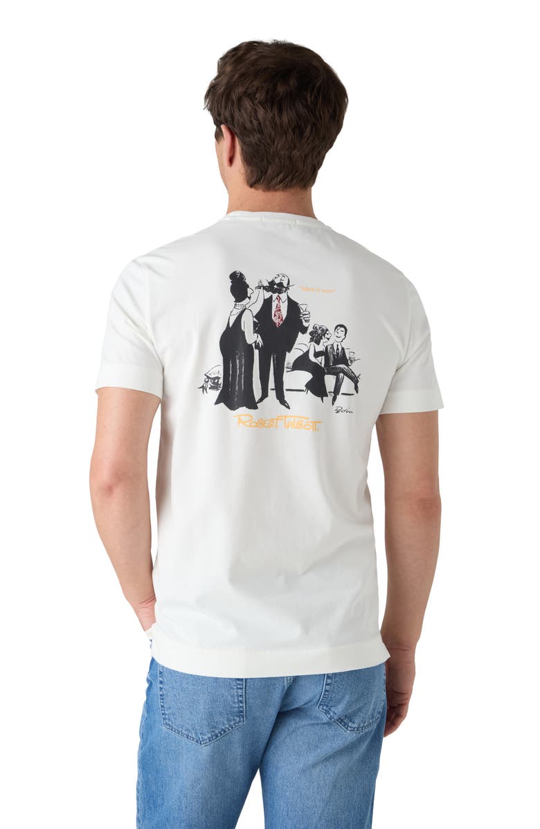 Robert Talbott Stretch Jersey Graphic Dean Tee, Alternate, color, White/Martini