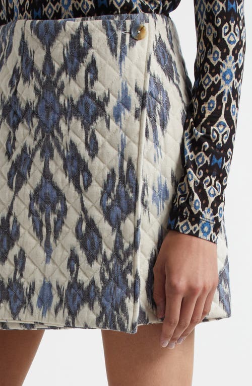 Ulla Johnson Zina Quilted Wrap Miniskirt In Blue