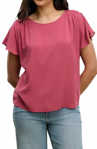 Smocked Shoulder Rayon Top