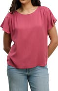 VELVET Smocked Shoulder Rayon Top