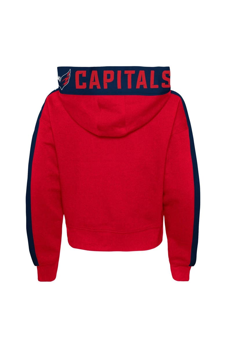 Outerstuff Girls Youth Red Washington Capitals Record Setter Pullover Hoodie, Alternate, color, Red