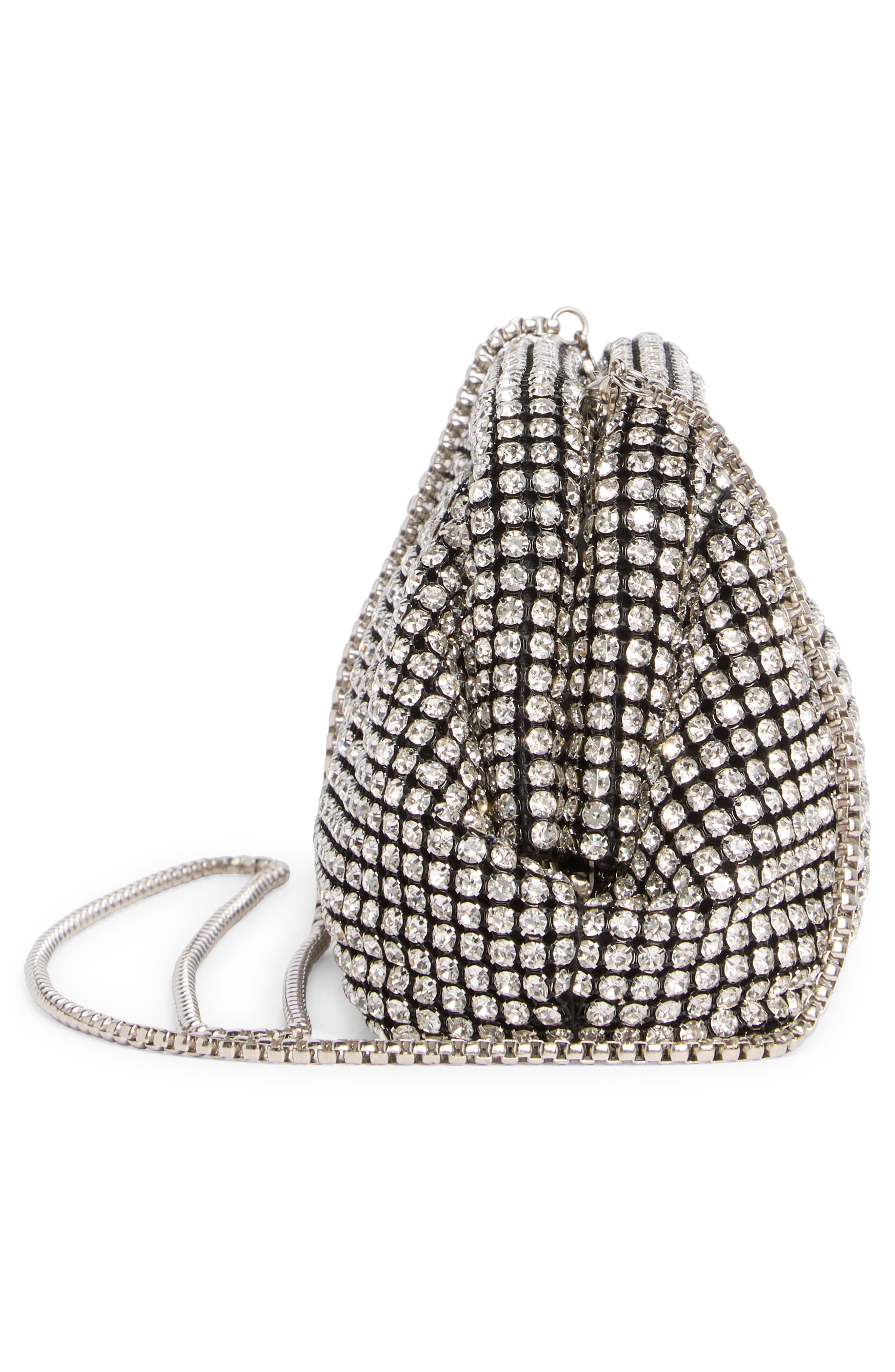 Crystal Frame Clutch, Alternate, color, SILVER