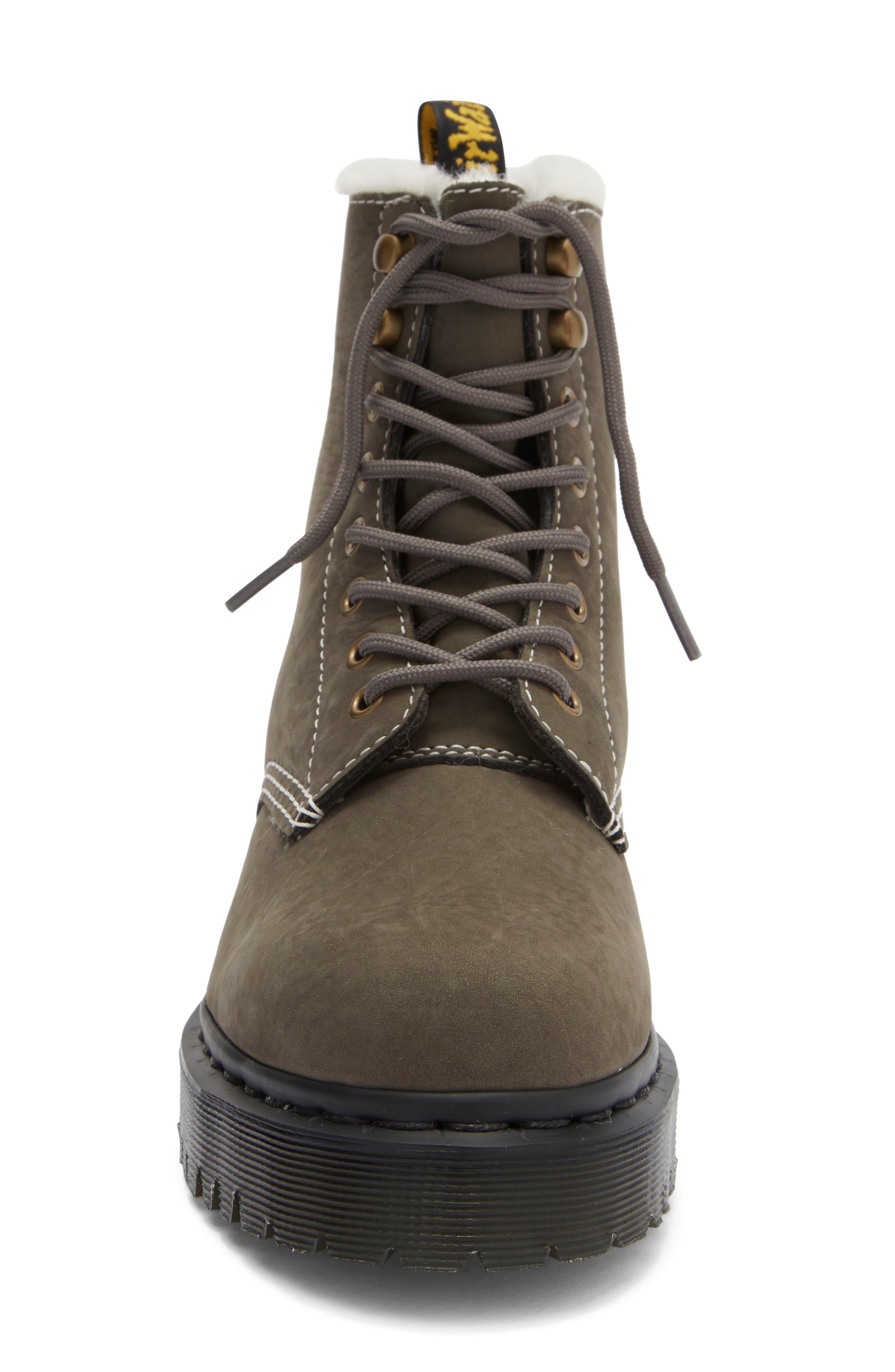 Dr. Martens 1460 Pascal Bex Faux Fur Lined Boot, Alternate, color, Gunmetal