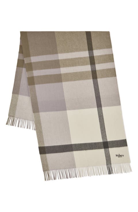 Check Merino Wool Scarf