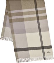 Mulberry Check Merino Wool Scarf