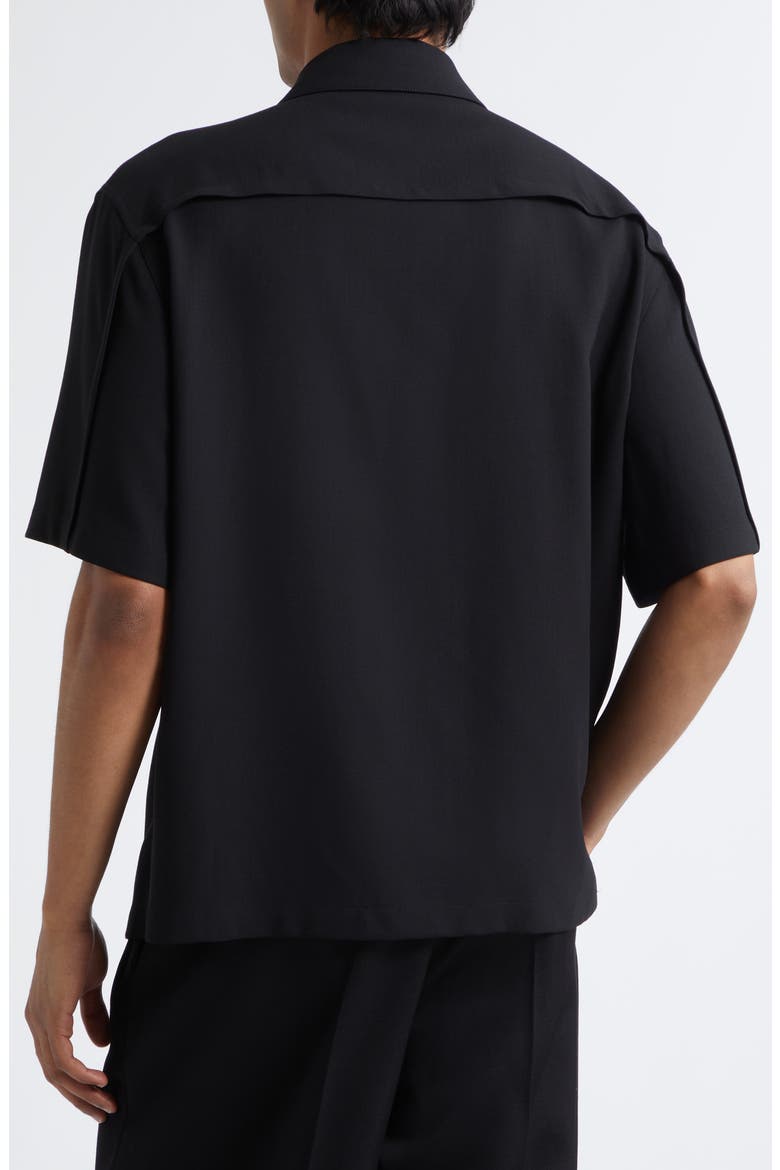 Utility Zip Front Wool Shirt, Alternate, color, BLACK