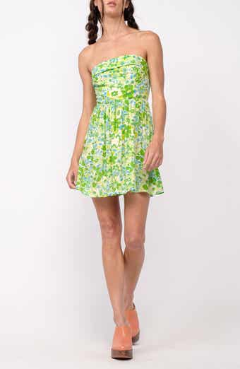 Floral Folded Strapless Fit & Flare Minidress