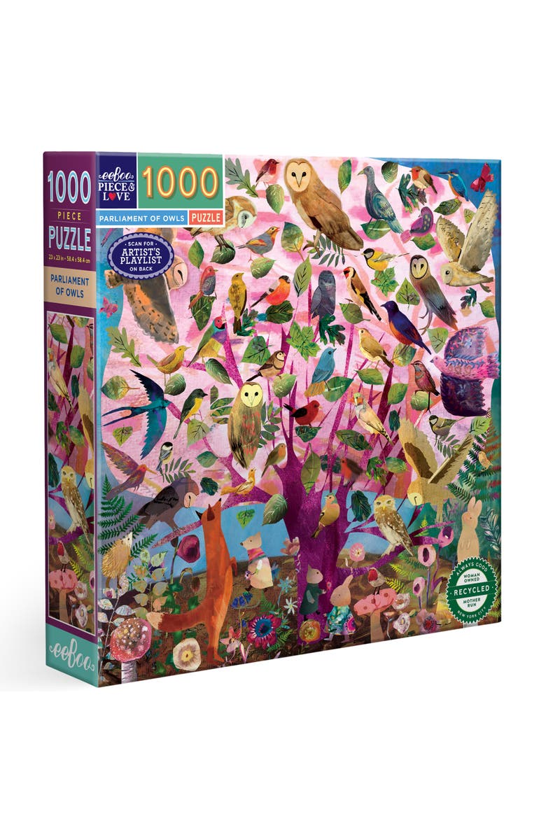 eeBoo Piece and Love Parliament Of Owls 1000 Piece Puzzle, Main, color, 