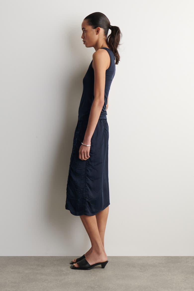 Scoop-neck Silk-jersey Tank Top, Alternate, color, NAVY