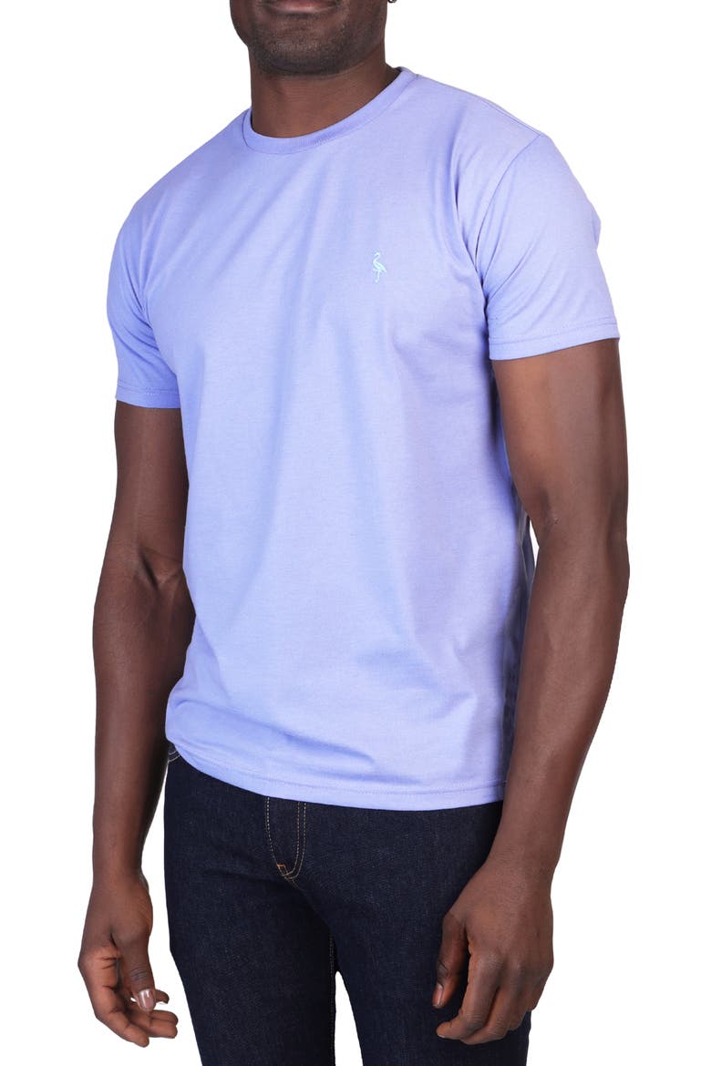 Vibrant Crewneck Mélange Cotton Blend T-Shirt, Main, color, PERIWINKLE