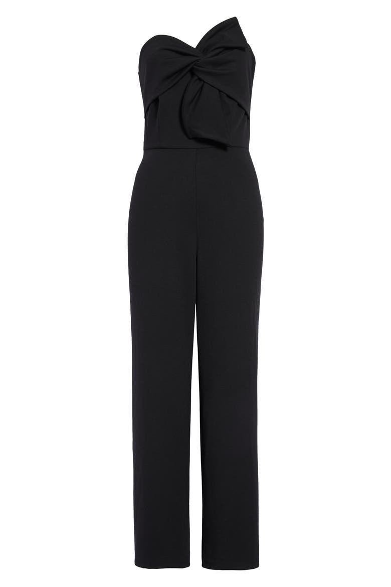 Bow Front Strapless Jumpsuit, Main, color, BLACK