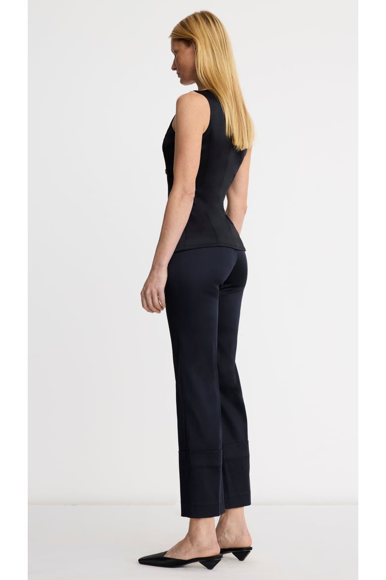 Tuxedo Cuffed Flood Pant, Alternate, color, Black Satin