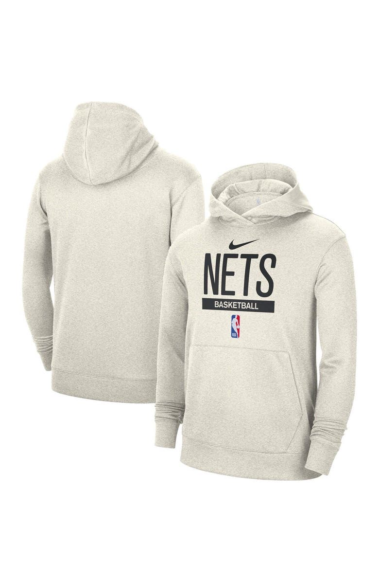 Nike Men's Nike Cream Brooklyn Nets 2022/23 Spotlight On-Court Practice Performance Pullover Hoodie, Main, color, Cream