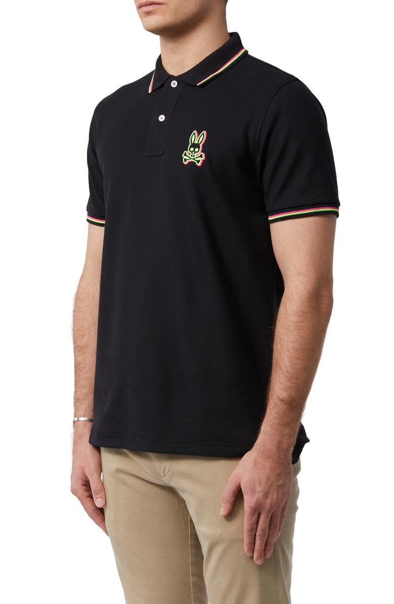 Psycho Bunny Logo Tipped Cotton Piqué Polo, Alternate, color,