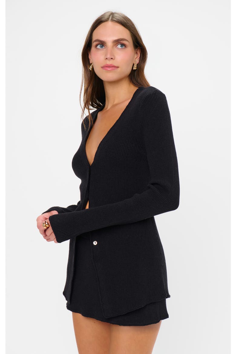 Josie Top, Alternate, color, Black Rib Knit
