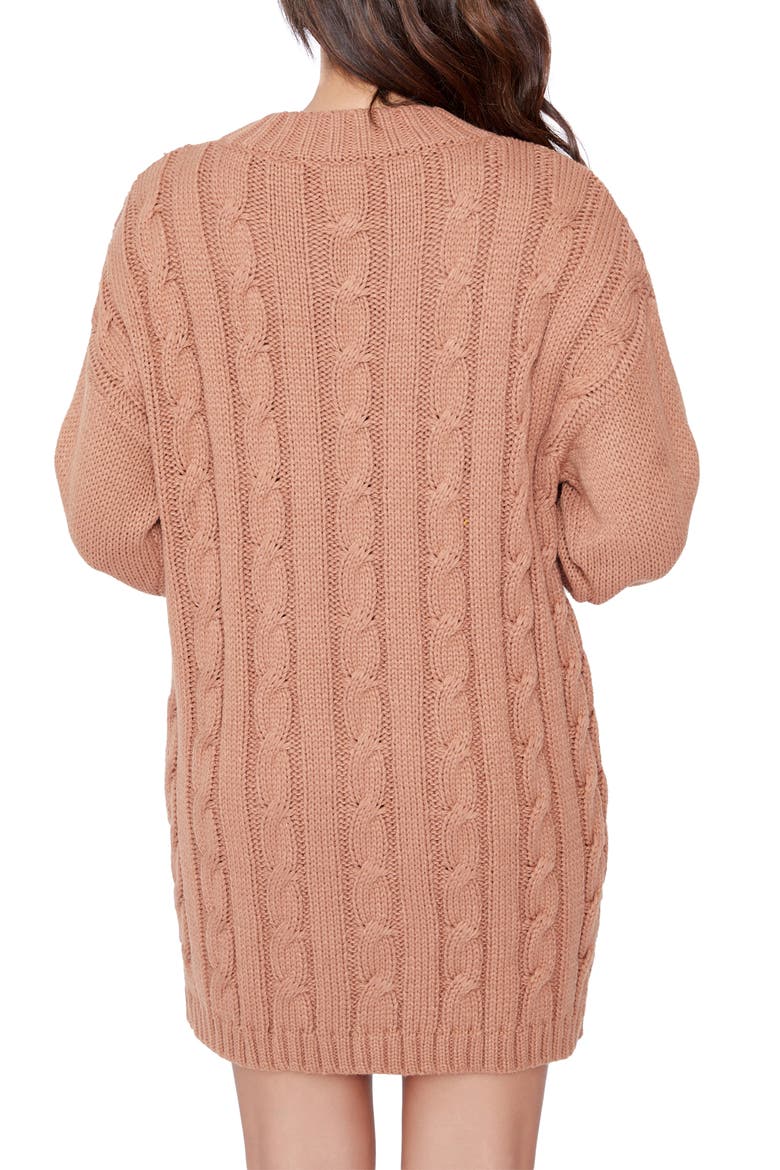 Staycation Sweater Minidress, Alternate, color, TAN