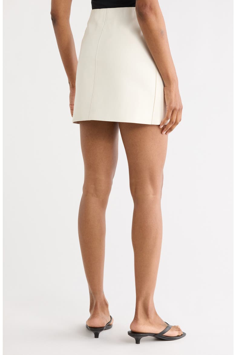 Leather Miniskirt, Alternate, color, IVORY