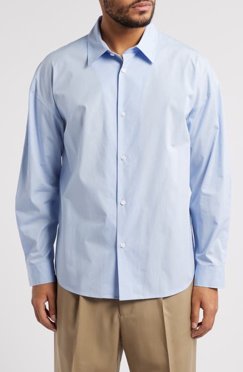 Relaxed Fit Cotton Button-Up Shirt