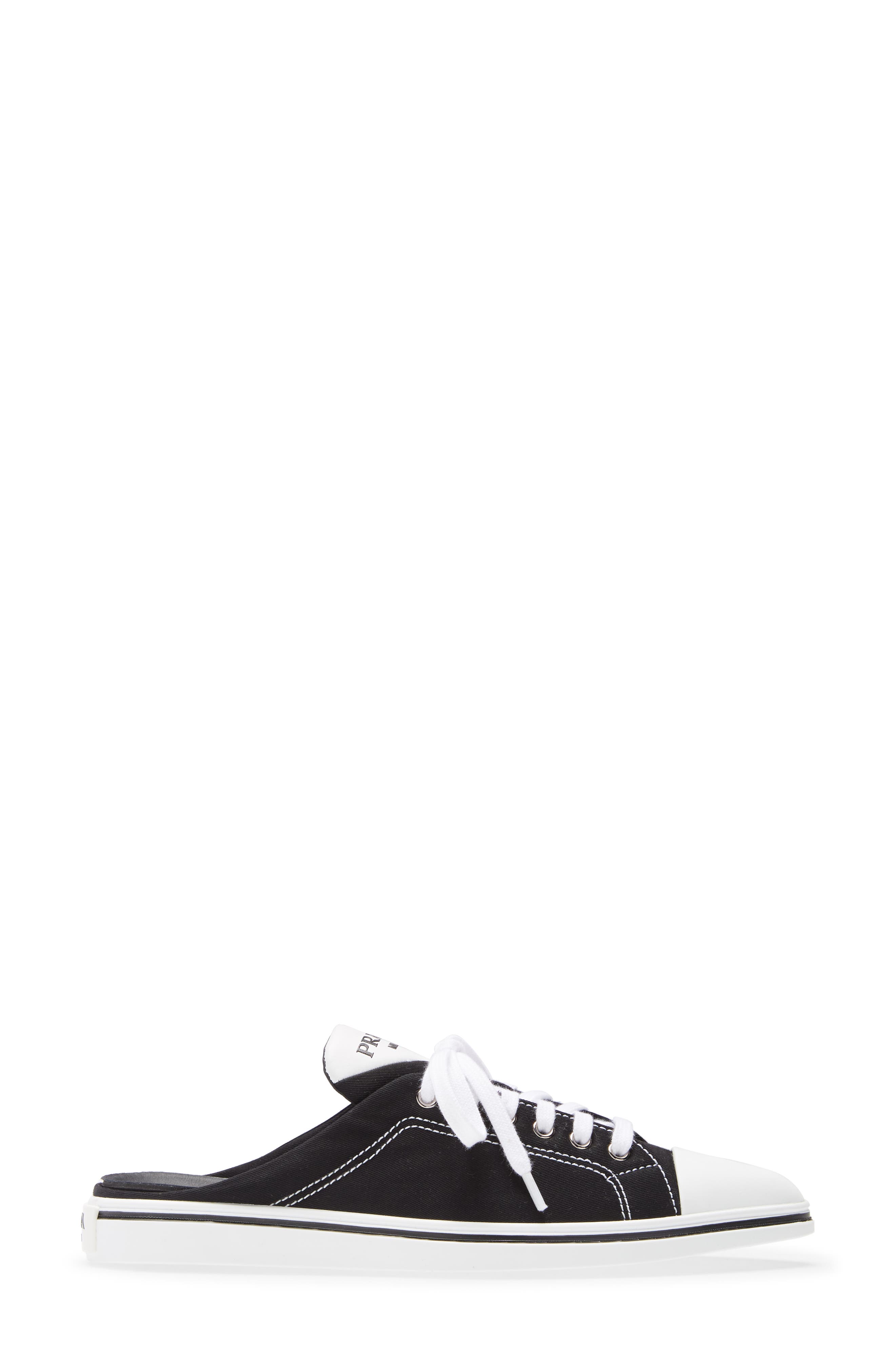 Prada Pointed Toe Sneaker Mule, Alternate, color, 