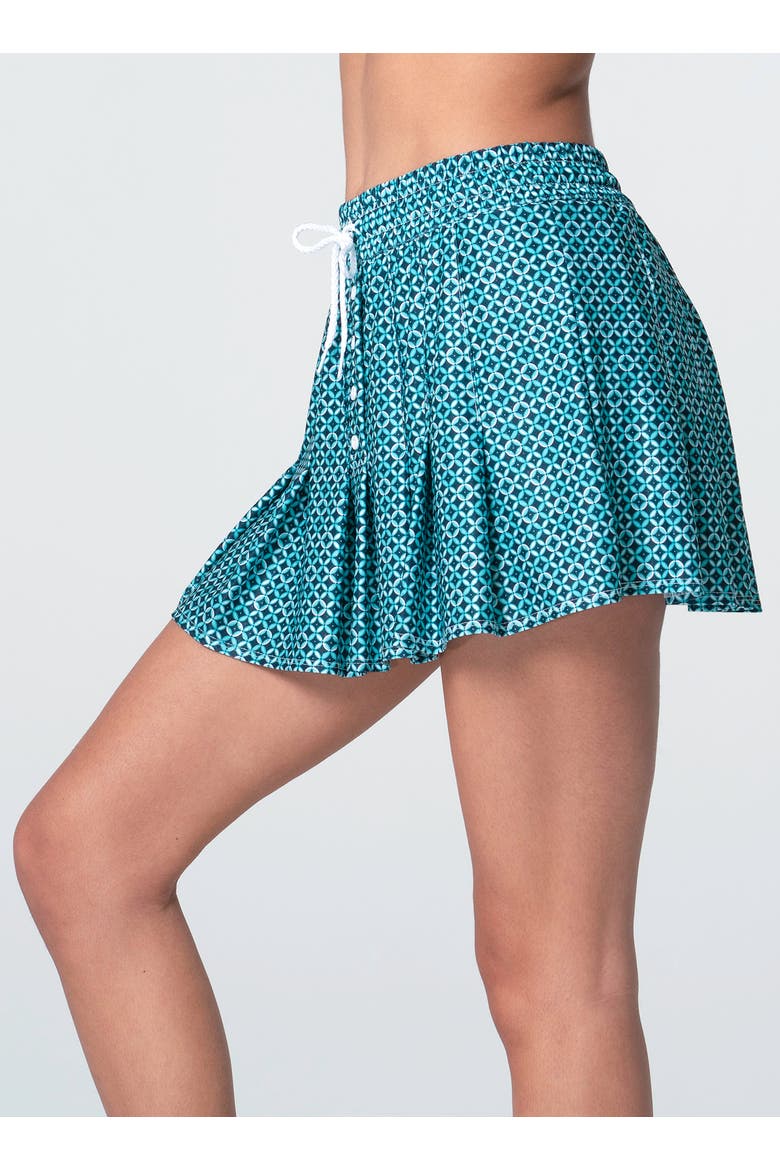 High Waist Winner's Circle Skirt, Alternate, color, Aquamarine