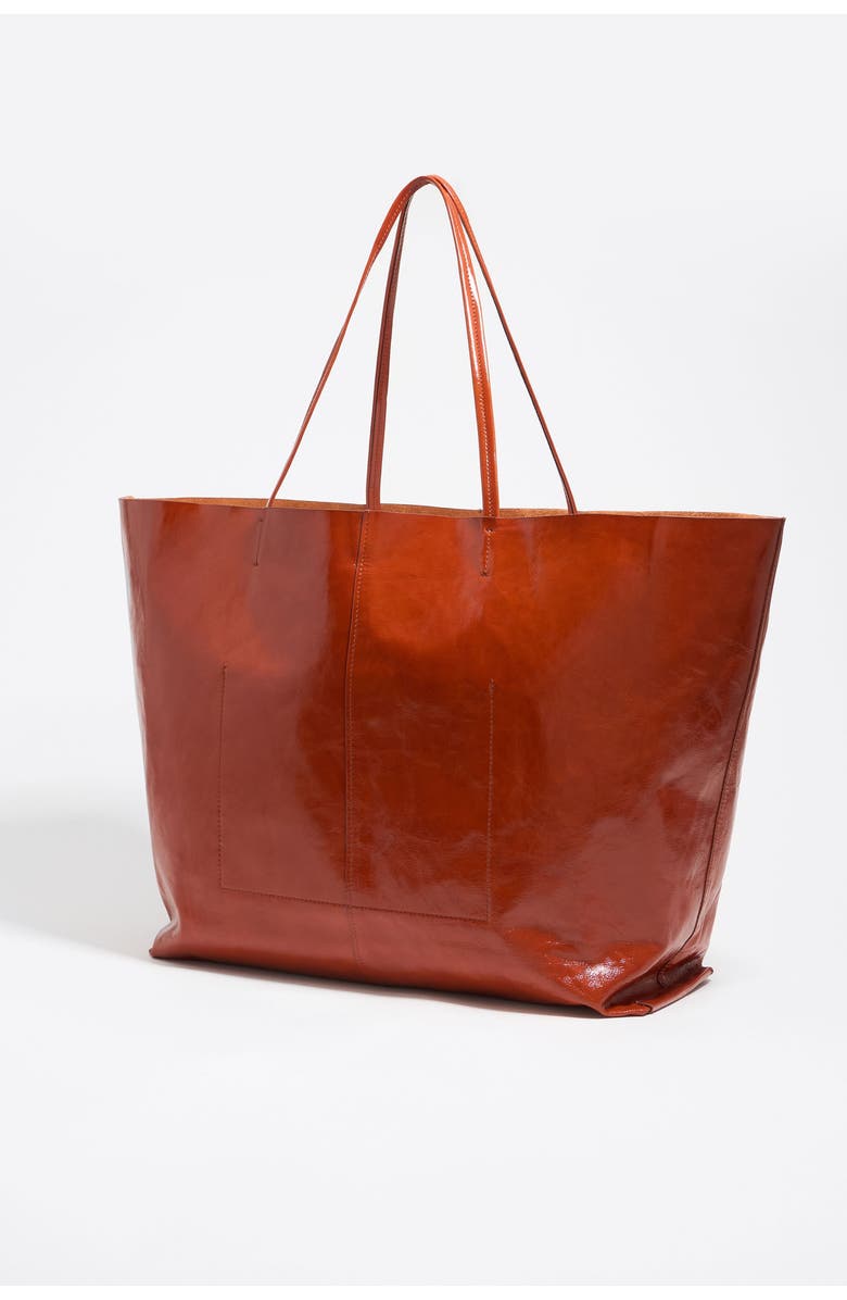 Bimba y Lola Leather Maxi Shopper Bag, Alternate, color, Burnt Orange