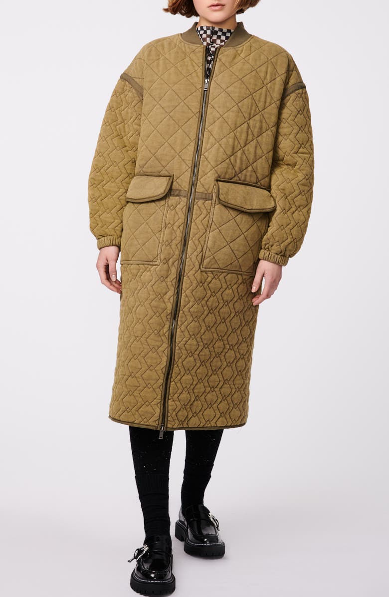 BERNIE Quilted Cotton French Terry Coat, Alternate, color, 