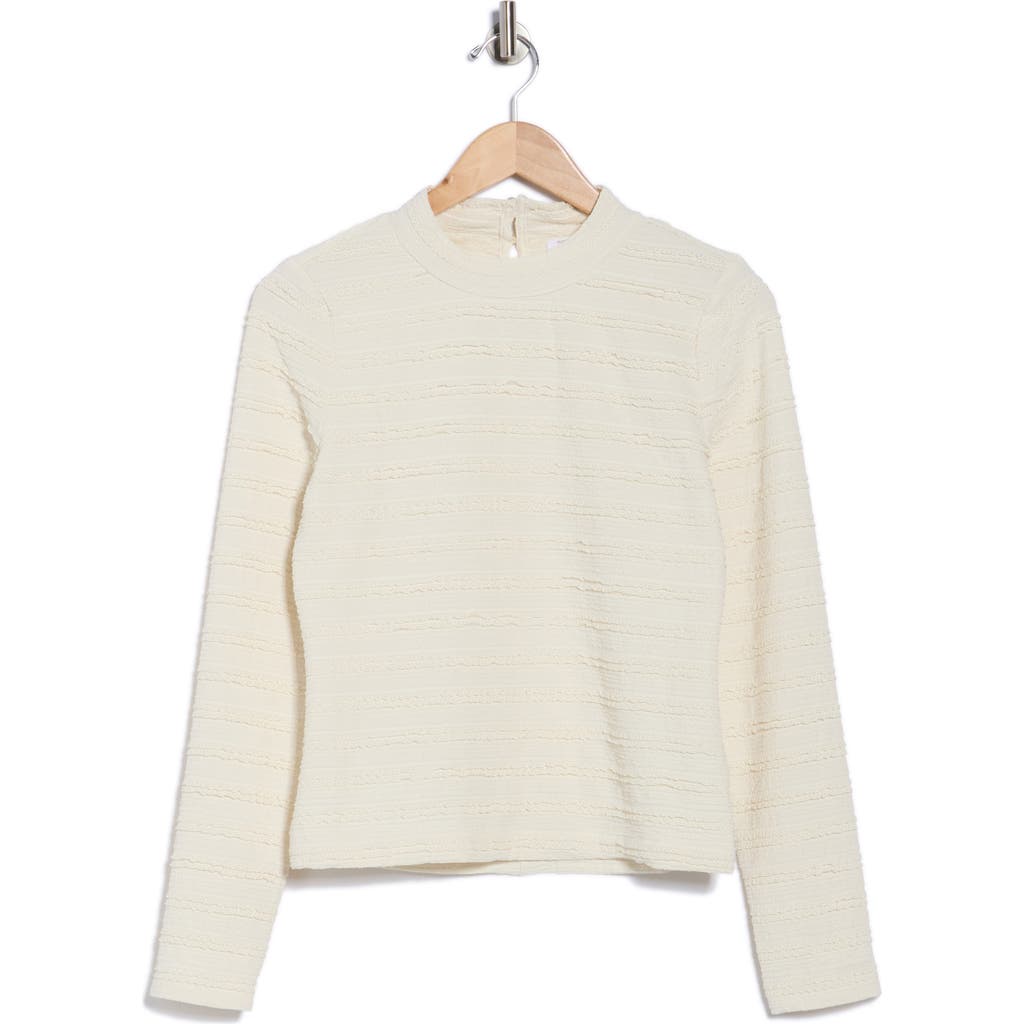 Melrose And Market Lace Mock Neck Top In White