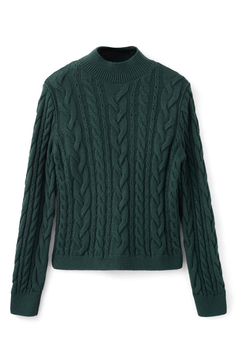 MANGO Cable Stitch Mock Neck Sweater, Alternate, color, 