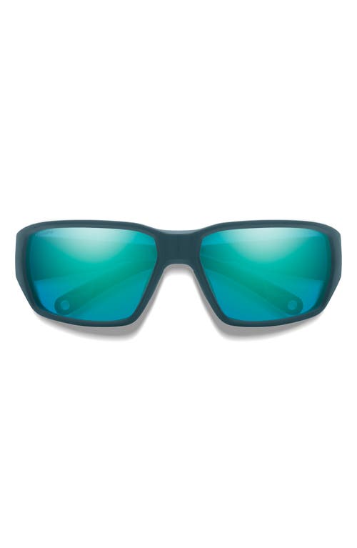 Smith Hookset 62mm Chromapop™ Polarized Oversize Wraparound Sunglasses In Pacific/opal