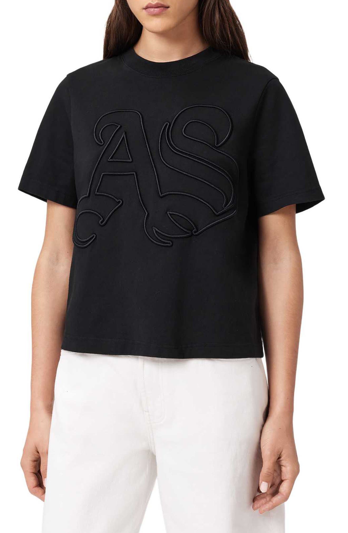 AllSaints Lisa Embroidered Cotton T-Shirt