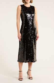 WAYF Sleeveless Sequin Midi Dress