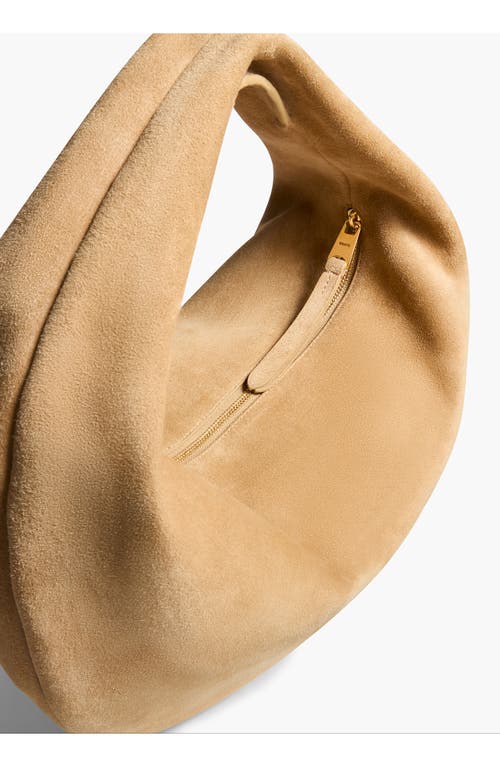 Khaite Medium Olivia Hobo Bag Wheat Suede In Wheat