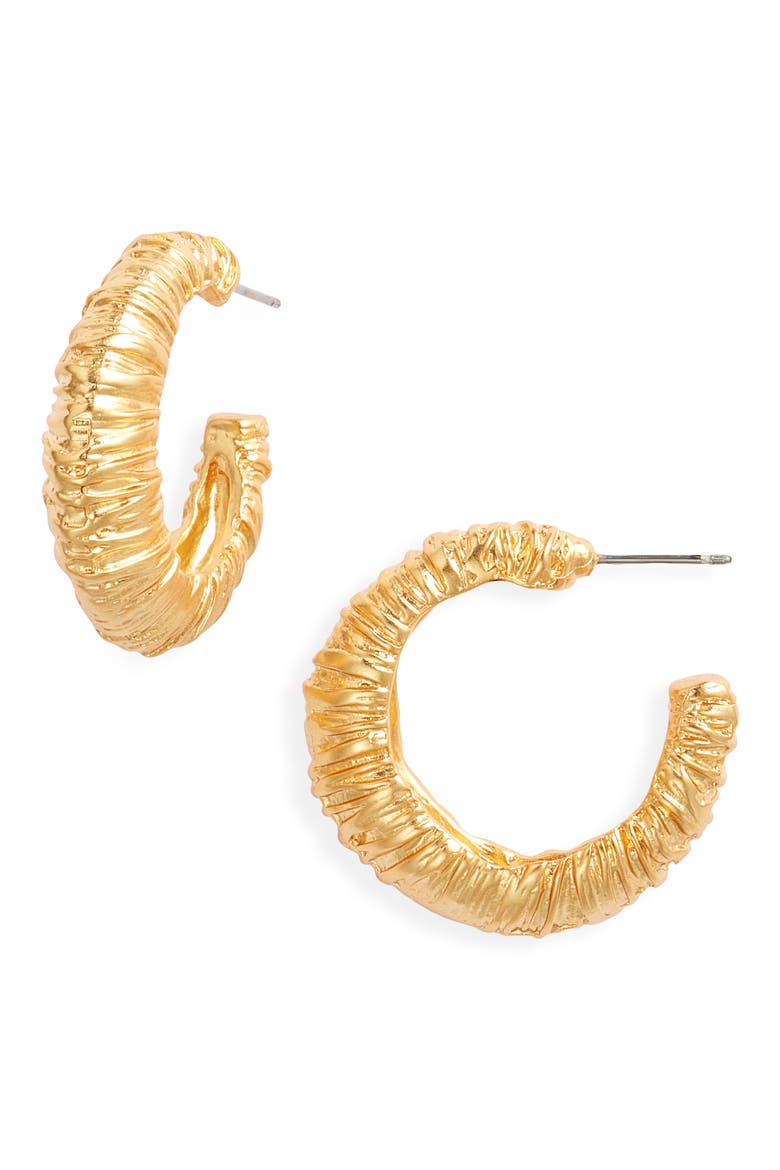 Wrapped Hoop Earrings, Main, color, SATIN GOLD