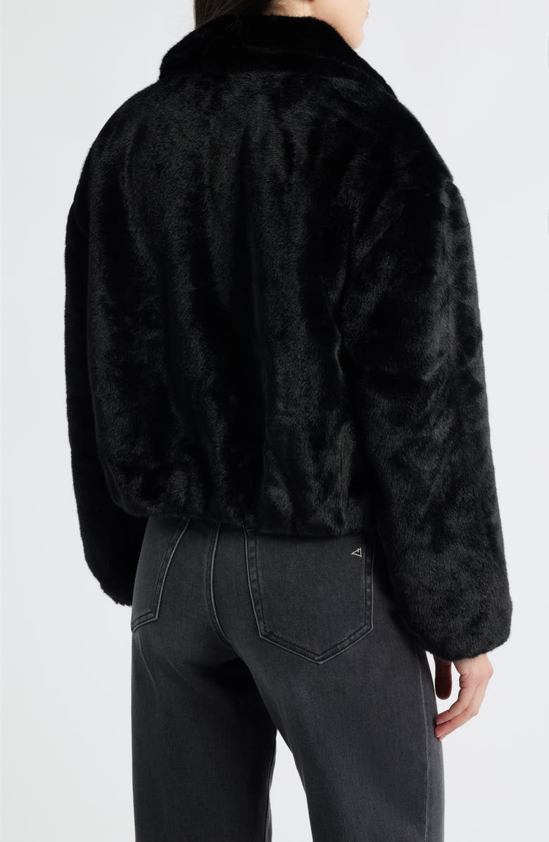 CeCe Front Zip Crop Faux Fur Jacket, Alternate, color, 