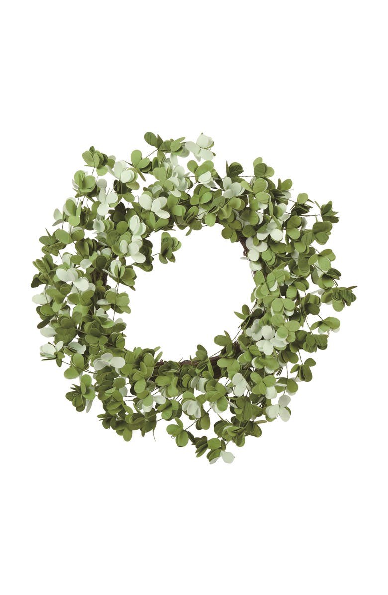 Transpac 22.05 Inch Multicolor Spring Floral Clover Wreath for Home Decor and Seasonal Celebrations, Main, color, Multicolored