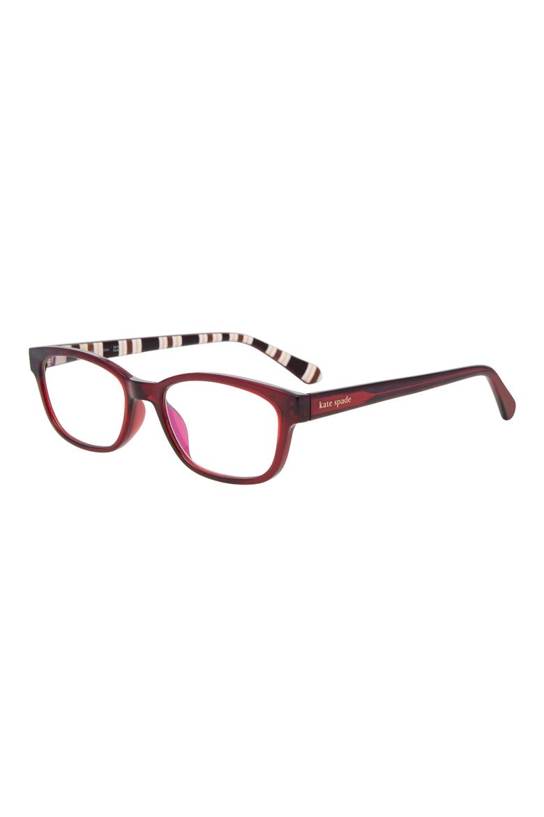 joetta 50mm rectangular blue light blocking glasses, Alternate, color, BROWN/ BLUE AS