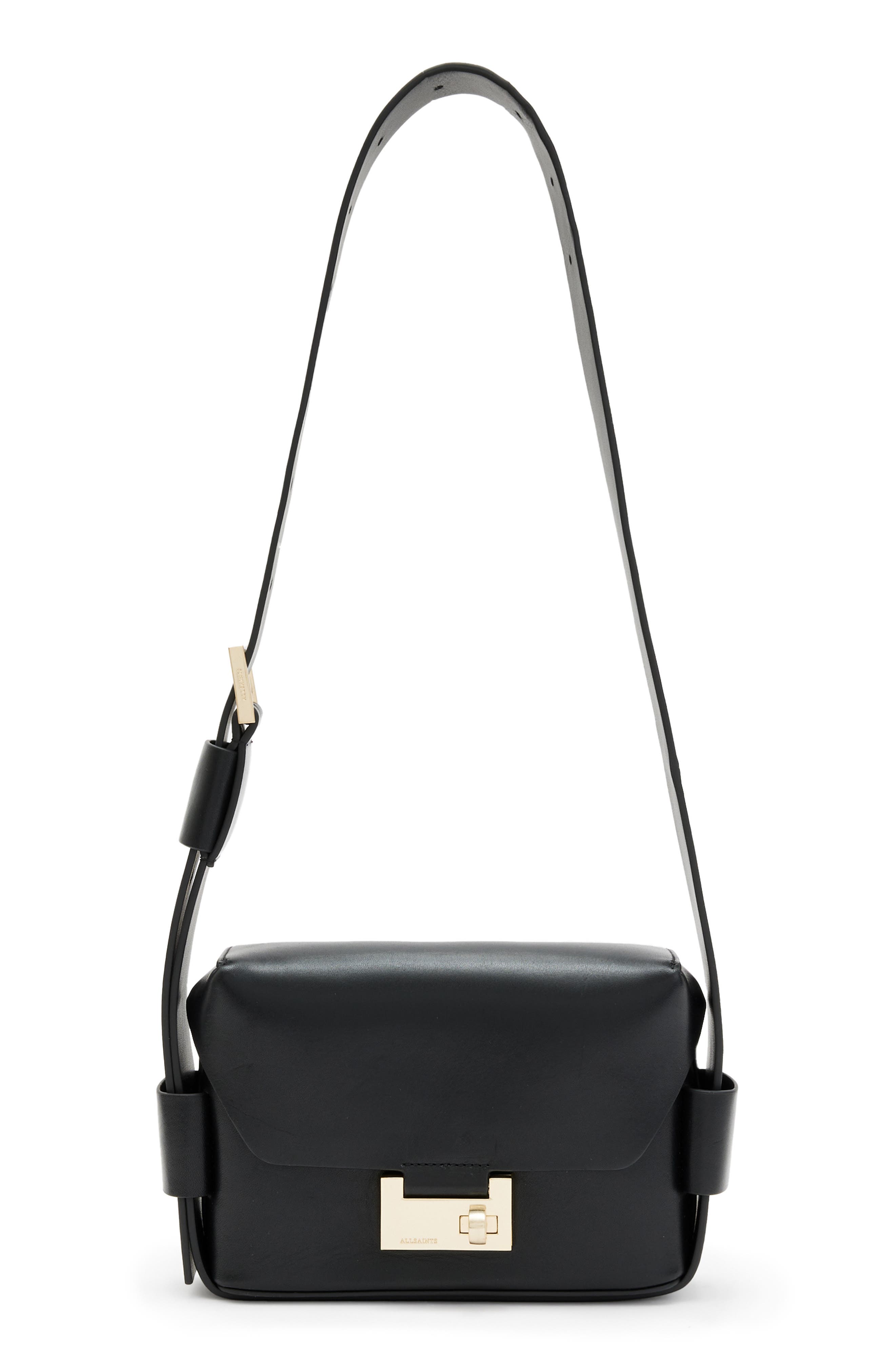 AllSaints Frankie Leather Crossbody Bag, Main, color, 