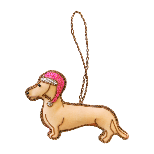 Daydream Society Dachshund Christmas Ornament In Multi
