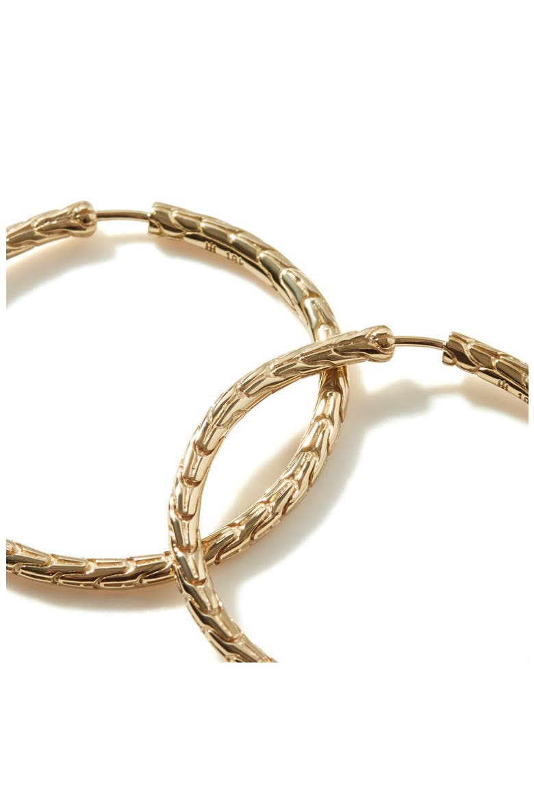 Carved Chain Hoop Earrings, Gold, 30mm, Alternate, color, GOLD