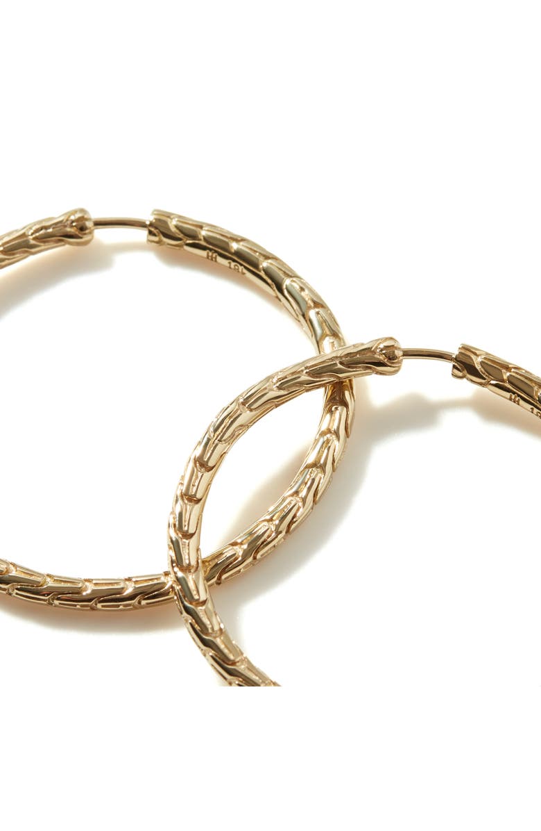 John Hardy Carved Chain Hoop Earrings, Gold, 30mm, Alternate, color, 