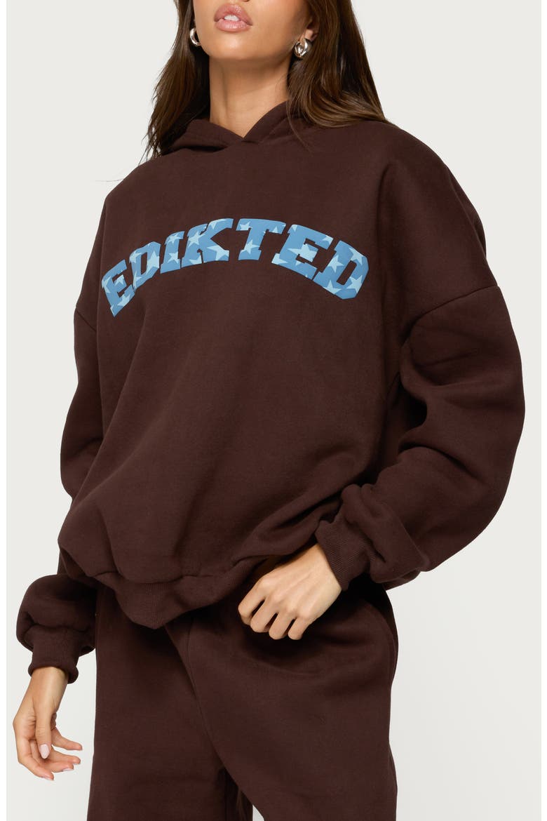 Really Logo Graphic Hoodie, Alternate, color, BROWN