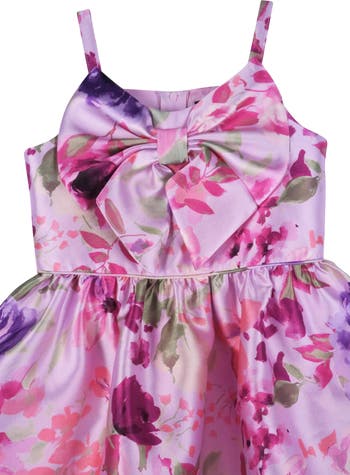 Kids' Bow Floral Party Dress